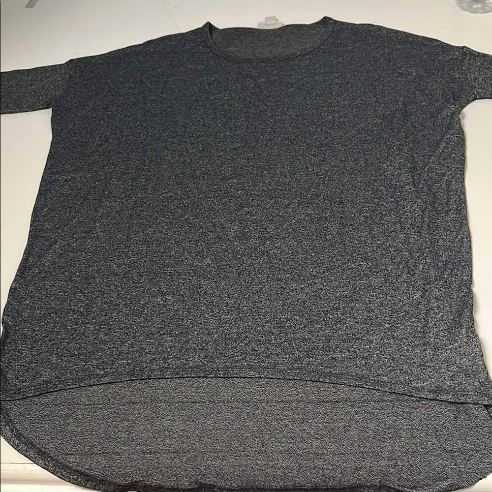 LulaRoe XXS Short Sleeve Grey Basic Crewneck Hi Low Tunic T Shirt
